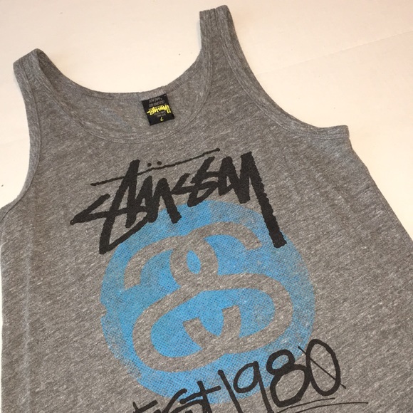 STUSSY | Racerback Tank Dress Gray Sz L - Picture 3 of 8